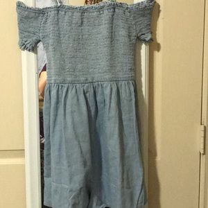 Denim off the shoulder romper
